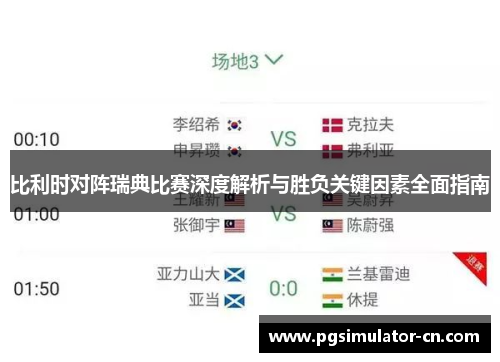 比利时对阵瑞典比赛深度解析与胜负关键因素全面指南